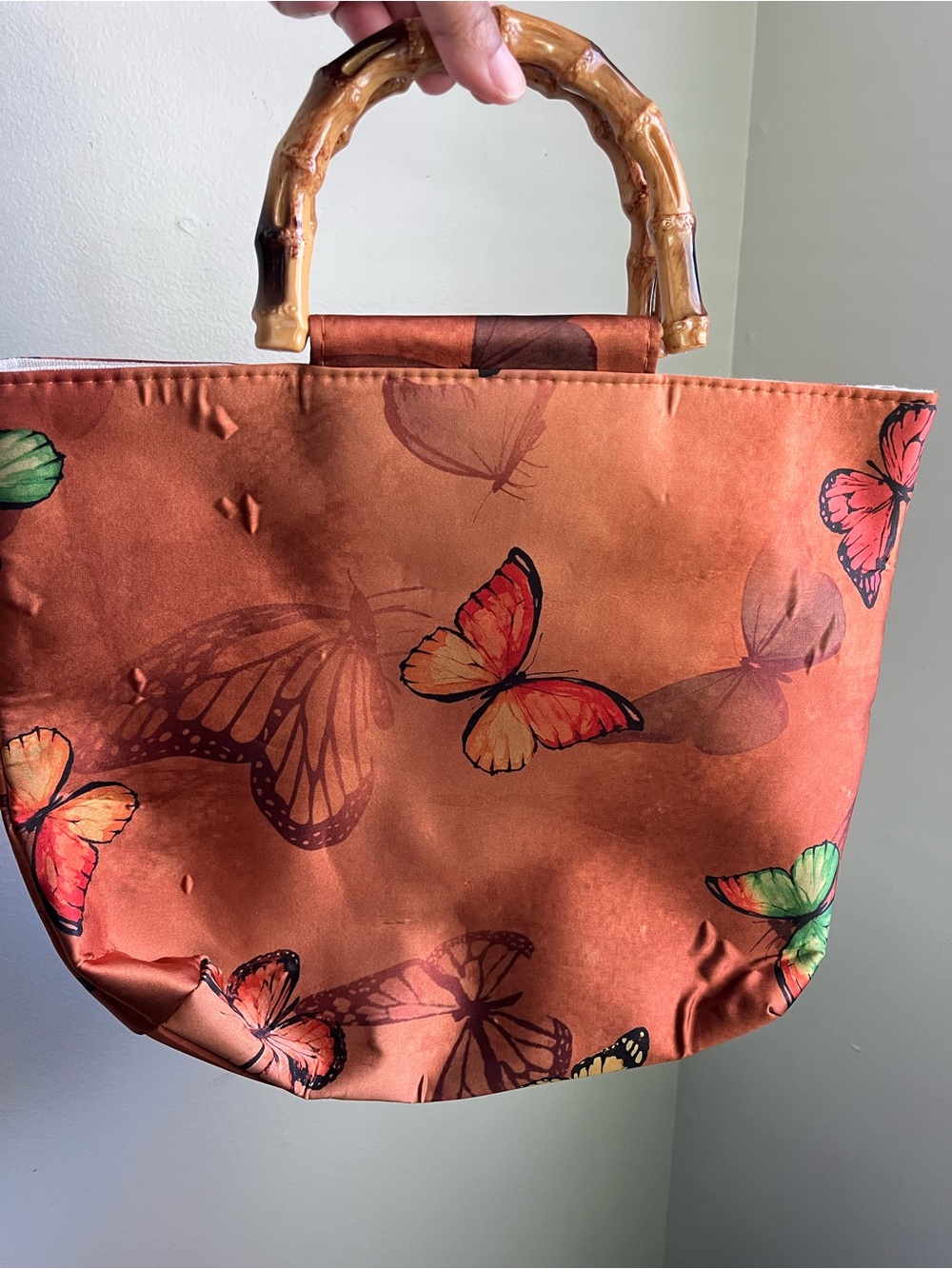 Butterfly Boho Handbag Purse Whimsical Bag Butterflies Whimsycore Bamboo Handle
